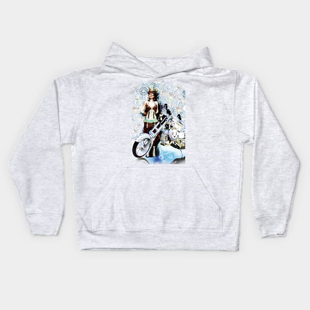 Steampunk Girl Kids Hoodie by RoxanneG